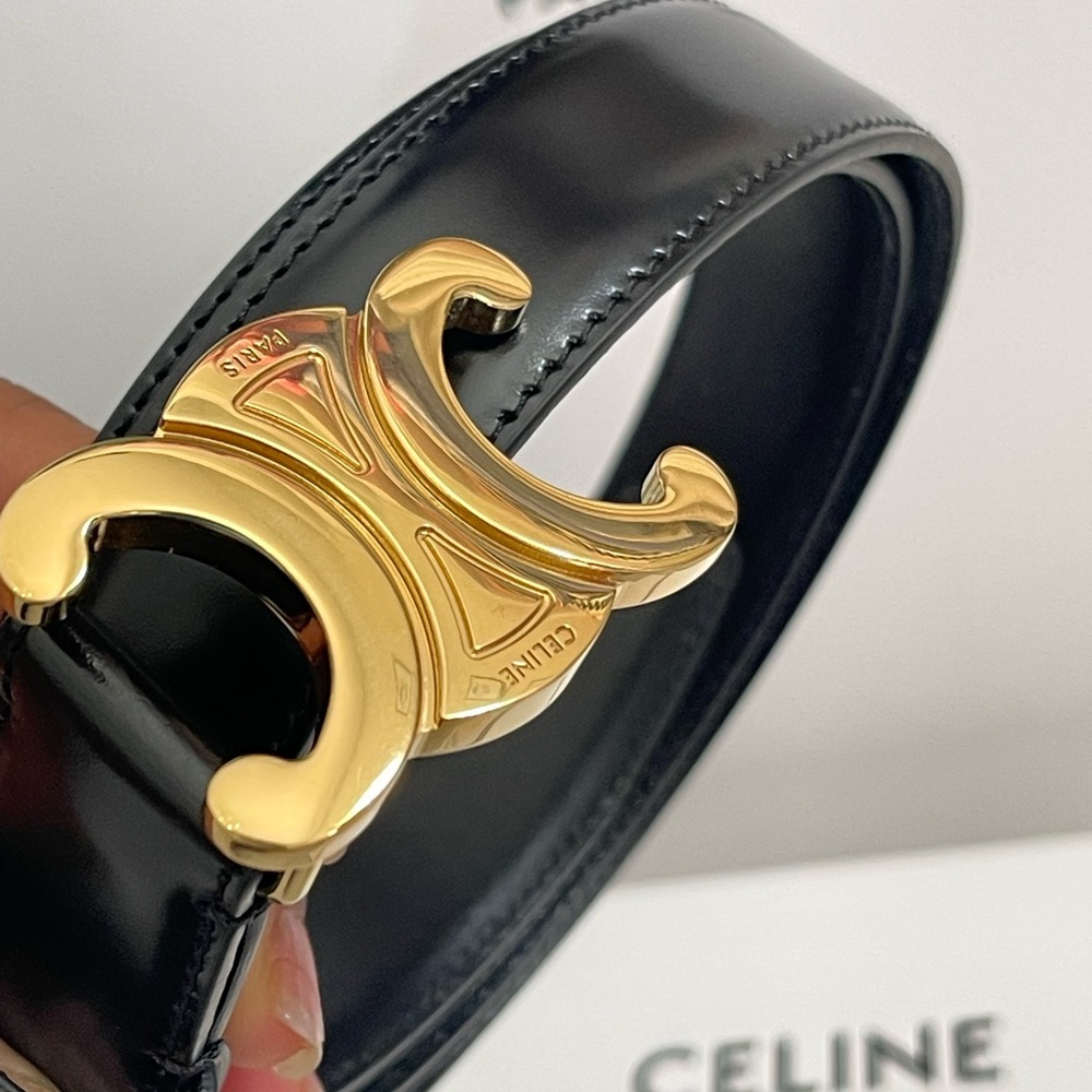 Celine MEDIUM 25MM TRIOMPHE BELT IN TAURILLON LEATHER - Picture 4 of 14